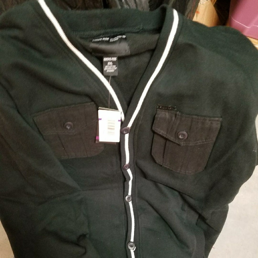 Men's v neck button down sweater